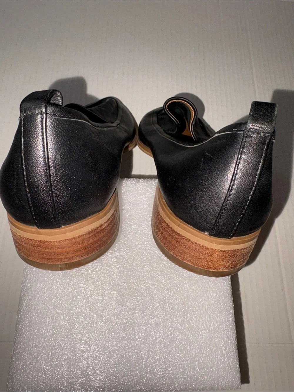 Susina Black Soft Leather Loafers Size 8